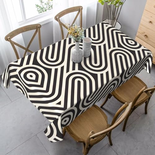 SamLng Rechteckige Tischdecke mit geschwungener Textur, waschbar, klassische Küchendekoration für Esstisch, Tischplatte und Party-Tischdecken von SamLng