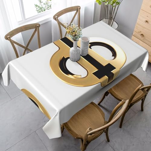 SamLng Rechteckige Tischdecke mit goldenem Muster, waschbar, klassische Küchendekoration für Esstisch, Tischplatte und Party-Tischdecken von SamLng