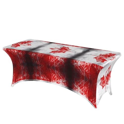 SamLng Rechteckige Tischdecke mit kanadischer Flagge im Retro-Stil, für Hochzeiten und Partys, dehnbar, langlebig, für Terrasse, Bankett SamLng Rechteckige Tischdecke mit kanadischer Flagge im Retro-Stil, für Hochzeiten und Partys, dehnbar, langlebig, für Terrasse, Bankett von SamLng