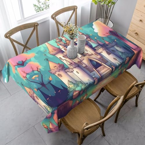 SamLng Rechteckige Tischdecke mit klassischem Schloss-Druck, waschbar, klassische Küchendekoration für Esstisch, Tischplatte und Party-Tischdecken SamLng Rechteckige Tischdecke mit klassischem Schloss-Druck, waschbar, klassische Küchendekoration für Esstisch, Tischplatte und Party-Tischdecken von SamLng