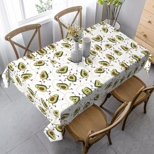 SamLng Rechteckige Tischdecke mit lustigem Cartoon-Avocado-Druck, klassische Küchendekoration für Innen- und Außenbereich, Hochzeiten und mehr von SamLng