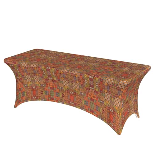 SamLng Rechteckige Tischdecke mit marokkanischem geometrischem Druck, abwischbar, dehnbar, langlebig und stilvoll, Tischdecke für den Innen- und Außenbereich SamLng Rechteckige Tischdecke mit marokkanischem geometrischem Druck, abwischbar, dehnbar, langlebig und stilvoll, Tischdecke für den Innen- und Außenbereich von SamLng