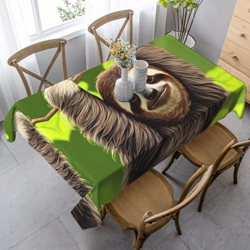 SamLng Rechteckige Tischdecke mit niedlichem Faultier-Druck, waschbar, klassische Küchendekoration für Esstisch, Tischplatte und Party-Tischdecken SamLng Rechteckige Tischdecke mit niedlichem Faultier-Druck, waschbar, klassische Küchendekoration für Esstisch, Tischplatte und Party-Tischdecken von SamLng
