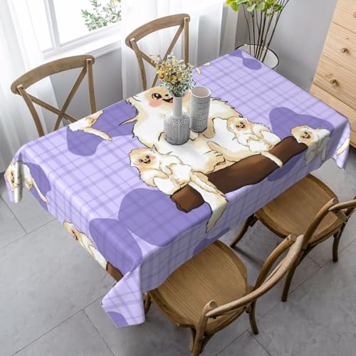 SamLng Rechteckige Tischdecke mit niedlichem goldenem Affen-Druck, waschbar, klassische Küchendekoration für Esstisch, Tischplatte und Party-Tischdecken von SamLng