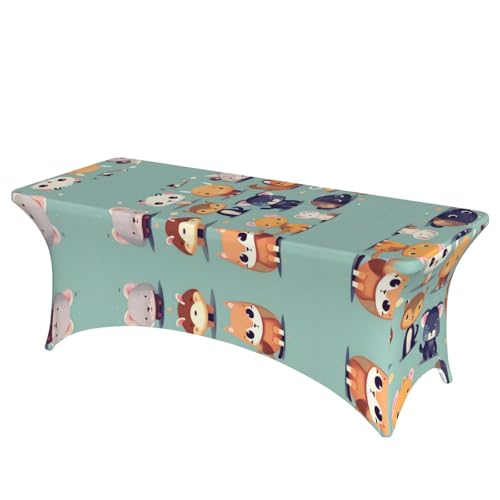 SamLng Rechteckige Tischdecke mit niedlichen kleinen Tieren, für Hochzeiten und Partys, dehnbar, langlebig, für Terrasse, Bankett SamLng Rechteckige Tischdecke mit niedlichen kleinen Tieren, für Hochzeiten und Partys, dehnbar, langlebig, für Terrasse, Bankett von SamLng