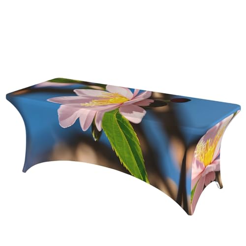 SamLng Rechteckige Tischdecke mit rosa Mandelblüten-Druck, abwischbar, dehnbar, langlebig und stilvoll, Tischdecke für den Innen- und Außenbereich SamLng Rechteckige Tischdecke mit rosa Mandelblüten-Druck, abwischbar, dehnbar, langlebig und stilvoll, Tischdecke für den Innen- und Außenbereich von SamLng