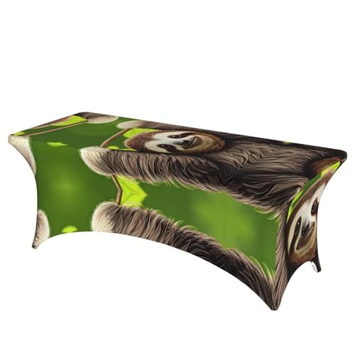 SamLng Rechteckige Tischdecke mit süßem Faultier-Motiv, für Hochzeiten und Partys, dehnbar, langlebig, für Terrasse, Bankett SamLng Rechteckige Tischdecke mit süßem Faultier-Motiv, für Hochzeiten und Partys, dehnbar, langlebig, für Terrasse, Bankett von SamLng