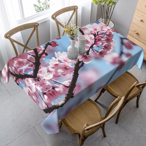 SamLng Rechteckige Tischdecke mit verführerischem Kirschblüten-Druck, klassische Küchendekoration für Innen- und Außenbereich, Hochzeiten und mehr SamLng Rechteckige Tischdecke mit verführerischem Kirschblüten-Druck, klassische Küchendekoration für Innen- und Außenbereich, Hochzeiten und mehr von SamLng