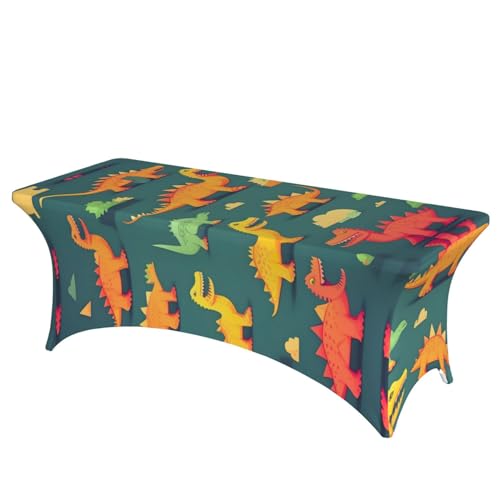 SamLng Rechteckige Tischdecke mit vielen kleinen Dinosaurier-Druck, abwischbar, dehnbar, langlebig und stilvoll, Tischdecke für den Innen- und Außenbereich SamLng Rechteckige Tischdecke mit vielen kleinen Dinosaurier-Druck, abwischbar, dehnbar, langlebig und stilvoll, Tischdecke für den Innen- und Außenbereich von SamLng