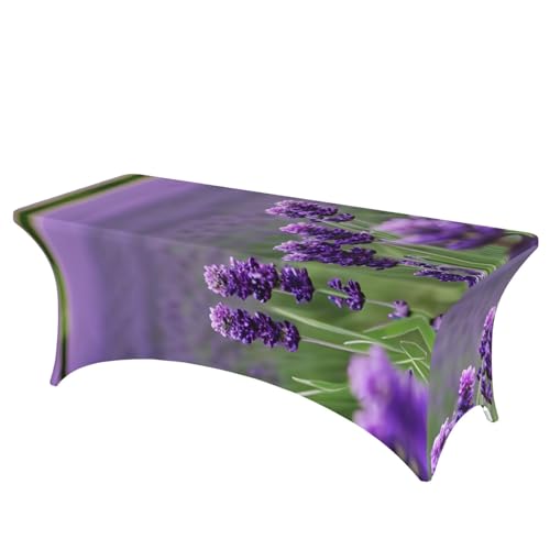 SamLng Rechteckige Tischdecke mit violettem Lavendelfarben-Blumendruck, abwischbar, dehnbar, langlebig und stilvoll, Tischdecke für den Innen- und Außenbereich SamLng Rechteckige Tischdecke mit violettem Lavendelfarben-Blumendruck, abwischbar, dehnbar, langlebig und stilvoll, Tischdecke für den Innen- und Außenbereich von SamLng