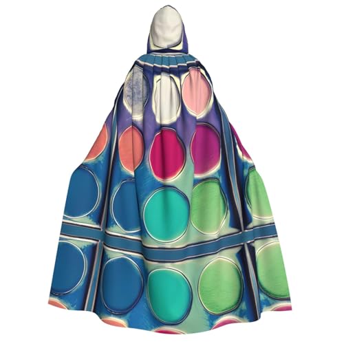 SamLng Runde Farbpalette mit Kapuze – Erwachsenenkostüm für Damen und Herren, Rollenspiel-Kostüm – perfekt für Halloween, Ostern, Karneval und Partys von SamLng