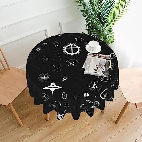SamLng Runde Tischdecke, 152,4 cm, Schwarz-Weiß, Universum bedruckt, langlebige Dekoration für Couchtische, Esszimmer, Meetings, Büro, Küche von SamLng