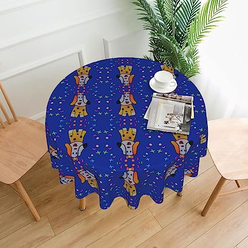 SamLng Runde Tischdecke, Fantasy-Cartoon-Hund, bedruckt, 152,4 cm, langlebige Dekoration für Couchtische, Esszimmer, Meetings, Büro, Küche SamLng Runde Tischdecke, Fantasy-Cartoon-Hund, bedruckt, 152,4 cm, langlebige Dekoration für Couchtische, Esszimmer, Meetings, Büro, Küche von SamLng