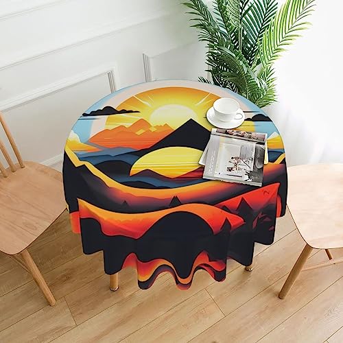 SamLng Runde Tischdecke, bedruckt, Motiv: Sonnenaufgang und Berge, 152,4 cm, langlebige Dekoration für Couchtische, Esszimmer, Meetings, Büro, Küche SamLng Runde Tischdecke, bedruckt, Motiv: Sonnenaufgang und Berge, 152,4 cm, langlebige Dekoration für Couchtische, Esszimmer, Meetings, Büro, Küche von SamLng