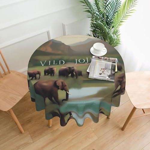 SamLng Runde Tischdecke, bedruckt, Motiv: Wilde Reisen, 152,4 cm, langlebige Dekoration für Couchtische, Esszimmer, Meetings, Büro, Küche SamLng Runde Tischdecke, bedruckt, Motiv: Wilde Reisen, 152,4 cm, langlebige Dekoration für Couchtische, Esszimmer, Meetings, Büro, Küche von SamLng