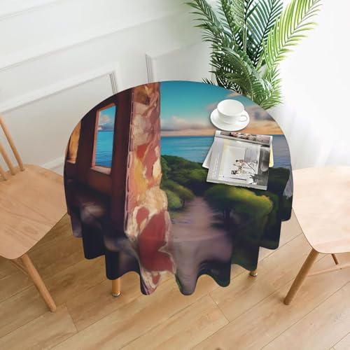 SamLng Runde Tischdecke Travel Dreams, bedruckt, 152,4 cm, langlebige Dekoration für Couchtische, Esszimmer, Meetings, Büro, Küche SamLng Runde Tischdecke Travel Dreams, bedruckt, 152,4 cm, langlebige Dekoration für Couchtische, Esszimmer, Meetings, Büro, Küche von SamLng