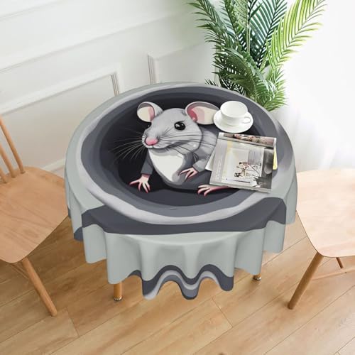 SamLng Runde Tischdecke mit Motiv Maus im Loch, 152,4 cm, langlebige Dekoration für Couchtische, Esszimmer, Meetings, Büro, Küche SamLng Runde Tischdecke mit Motiv Maus im Loch, 152,4 cm, langlebige Dekoration für Couchtische, Esszimmer, Meetings, Büro, Küche von SamLng