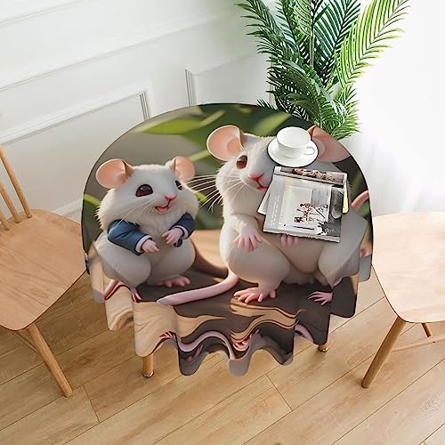 SamLng Runde Tischdecke mit Rattenmotiv, 152,4 cm, strapazierfähig, Dekoration für Couchtische, Esszimmer, Meetings, Büro, Küche von SamLng