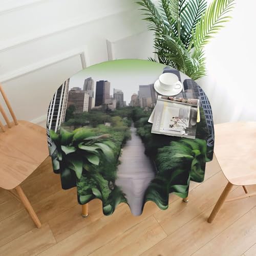 SamLng Runde Tischdecke mit Urban-Dschungel-Druck, 152,4 cm, langlebige Dekoration für Couchtische, Esszimmer, Meetings, Büro, Küche SamLng Runde Tischdecke mit Urban-Dschungel-Druck, 152,4 cm, langlebige Dekoration für Couchtische, Esszimmer, Meetings, Büro, Küche von SamLng