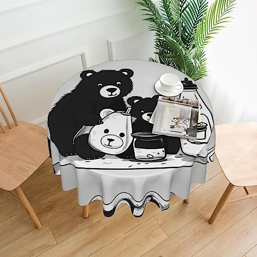 SamLng Runde Tischdecke mit süßem Milchflaschenbär, bedruckt, 152,4 cm, langlebige Dekoration für Couchtische, Esszimmer, Meetings, Büro, Küche SamLng Runde Tischdecke mit süßem Milchflaschenbär, bedruckt, 152,4 cm, langlebige Dekoration für Couchtische, Esszimmer, Meetings, Büro, Küche von SamLng