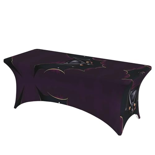 SamLng Schwarze Geisterfledermaus-Tischdecke, rechteckig, für Hochzeiten und Partys, dehnbar, langlebig, für Terrasse, Bankett, Tischdecke SamLng Schwarze Geisterfledermaus-Tischdecke, rechteckig, für Hochzeiten und Partys, dehnbar, langlebig, für Terrasse, Bankett, Tischdecke von SamLng