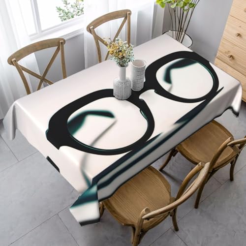 SamLng ShadowySpectacles Tischdecke, rechteckig, waschbar, klassische Küchendekoration für Esstisch, Tischplatte und Party-Tischdecken von SamLng
