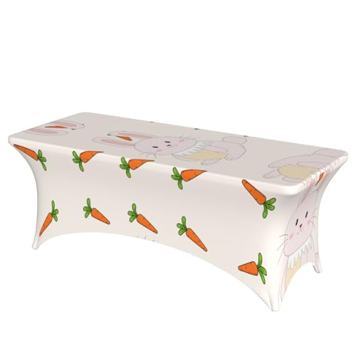 SamLng Smiling Rabbit Volldruck Rechteckige Tischdecke für Hochzeiten & Partys - Dehnbare, langlebige Terrassenbankett-Tischdecke SamLng Smiling Rabbit Volldruck Rechteckige Tischdecke für Hochzeiten & Partys - Dehnbare, langlebige Terrassenbankett-Tischdecke von SamLng