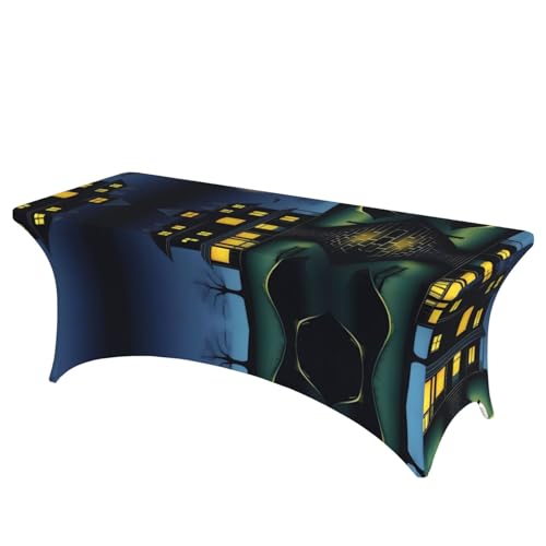 SamLng SpookyNight Volldruck Rechteckige Tischdecke für Hochzeiten & Partys - Dehnbare, langlebige Terrassenbankett-Tischdecke SamLng SpookyNight Volldruck Rechteckige Tischdecke für Hochzeiten & Partys - Dehnbare, langlebige Terrassenbankett-Tischdecke von SamLng