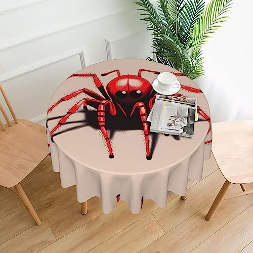 SamLng Tischdecke, rund, mit süßer, roter Spinne, 152,4 cm, langlebige Dekoration für Couchtische, Esszimmer, Meetings, Büro, Küche von SamLng