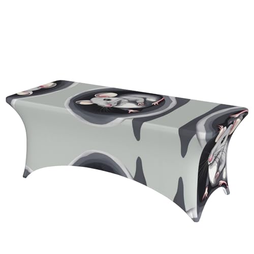 SamLng Tischdecke mit Motiv Maus im Loch, rechteckig, für Hochzeiten und Partys, dehnbar, langlebig, für Terrasse, Bankett SamLng Tischdecke mit Motiv Maus im Loch, rechteckig, für Hochzeiten und Partys, dehnbar, langlebig, für Terrasse, Bankett von SamLng