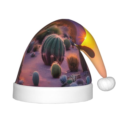 SamLng Weihnachtsmütze mit Kaktuswüsten-Sonnenuntergängen – warmer Urlaubsmütze, perfekt für Weihnachten, Neujahrsparty, Festival – idealer Kopfschmuck für Kinder von 4–12 Jahren SamLng Weihnachtsmütze mit Kaktuswüsten-Sonnenuntergängen – warmer Urlaubsmütze, perfekt für Weihnachten, Neujahrsparty, Festival – idealer Kopfschmuck für Kinder von 4–12 Jahren von SamLng