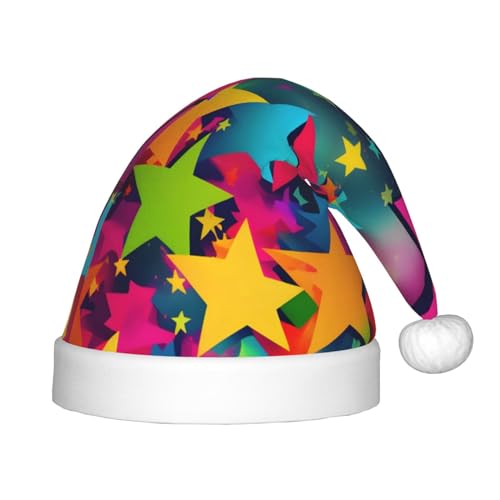 SamLng Weihnachtsmütze mit Regenbogen-Sternen, warm, perfekt für Weihnachten, Neujahrsparty, Festival, ideale Kopfbedeckung für Kinder von 4–12 Jahren SamLng Weihnachtsmütze mit Regenbogen-Sternen, warm, perfekt für Weihnachten, Neujahrsparty, Festival, ideale Kopfbedeckung für Kinder von 4–12 Jahren von SamLng