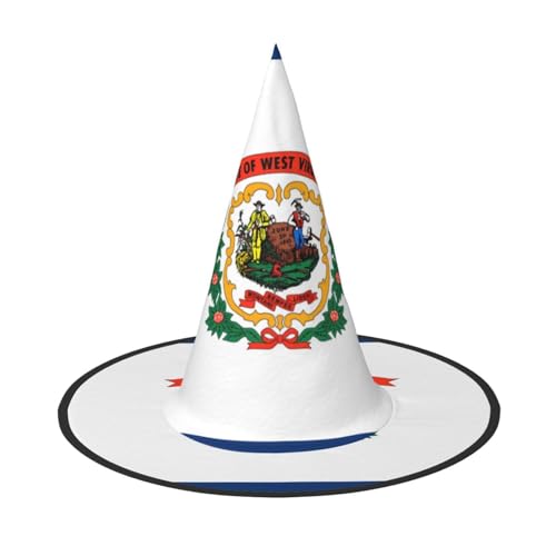 SamLng West Virginia Flagge Halloween Hexenhut für Erwachsene Partyhut für Maskerade Karneval Cosplay Spitze Horn Dekoration Kappe SamLng West Virginia Flagge Halloween Hexenhut für Erwachsene Partyhut für Maskerade Karneval Cosplay Spitze Horn Dekoration Kappe von SamLng