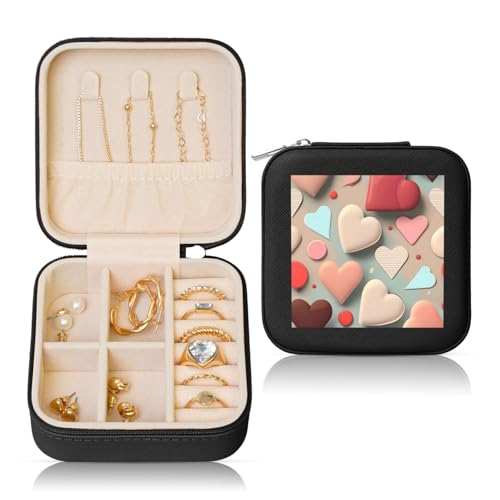 Schwarze quadratische Leder-Schmuckschatulle – tragbare Aufbewahrungsbox mit Liebesmuster für Frauen, ideales Geburtstags- und Valentinstagsgeschenk Schwarze quadratische Leder-Schmuckschatulle – tragbare Aufbewahrungsbox mit Liebesmuster für Frauen, ideales Geburtstags- und Valentinstagsgeschenk von SamLng