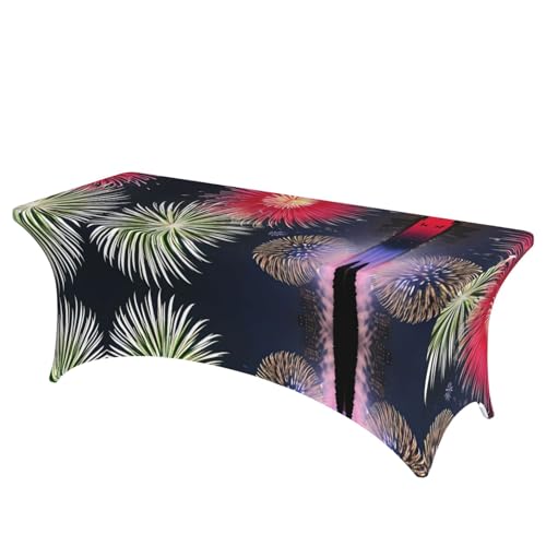 Splendid Feuerwerk Volldruck Rechteckige Tischdecke für Hochzeiten & Partys - Dehnbare, langlebige Terrassenbankett-Tischdecke von SamLng