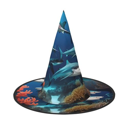 U-Boot Hai Koralle Halloween Hexenhut für Erwachsene Partyhut für Maskerade Karneval Cosplay Spitze Horn Dekoration Kappe U-Boot Hai Koralle Halloween Hexenhut für Erwachsene Partyhut für Maskerade Karneval Cosplay Spitze Horn Dekoration Kappe von SamLng