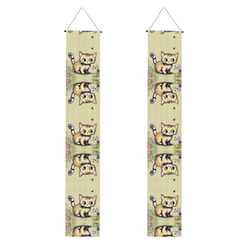 Veranda-Banner mit Katzen- und Schmetterlings-Aufdruck – vielseitige Party-Dekorationen, perfekt für Haustür, Wand, Terrasse und mehr Veranda-Banner mit Katzen- und Schmetterlings-Aufdruck – vielseitige Party-Dekorationen, perfekt für Haustür, Wand, Terrasse und mehr von SamLng