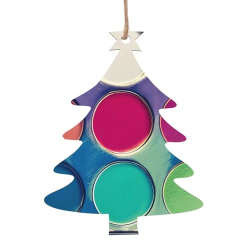 Weihnachtsbaum-Form, Holzornamente, runde Farbpalette, hängende Dekorationen für Weihnachtsbaum-Party, ideal für Zuhause, Wände, Türen, Fenster Weihnachtsbaum-Form, Holzornamente, runde Farbpalette, hängende Dekorationen für Weihnachtsbaum-Party, ideal für Zuhause, Wände, Türen, Fenster von SamLng