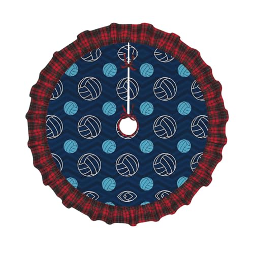 Weihnachtsbaum-Rock, 121,9 cm, Blau, Volleyball-Urlaubsmatte mit Gitterkanten, perfekt für Innen- und Außenbereich, Weihnachts- und Neujahrspartys Weihnachtsbaum-Rock, 121,9 cm, Blau, Volleyball-Urlaubsmatte mit Gitterkanten, perfekt für Innen- und Außenbereich, Weihnachts- und Neujahrspartys von SamLng