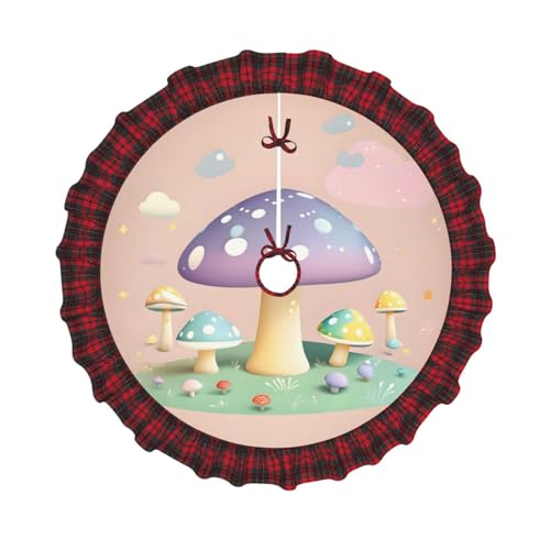 Weihnachtsbaum-Rock, Cartoon-Pilz-Urlaubsmatte mit Gitterkanten, perfekt für Innen- und Außenbereich, Weihnachts- und Neujahrspartys, 121,9 cm Weihnachtsbaum-Rock, Cartoon-Pilz-Urlaubsmatte mit Gitterkanten, perfekt für Innen- und Außenbereich, Weihnachts- und Neujahrspartys, 121,9 cm von SamLng