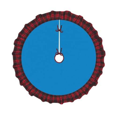 Weihnachtsbaum-Rock, einfarbig, blau, mit Gitterkanten, perfekt für Innen- und Außenbereich, Weihnachts- und Neujahrspartys, 121,9 cm Weihnachtsbaum-Rock, einfarbig, blau, mit Gitterkanten, perfekt für Innen- und Außenbereich, Weihnachts- und Neujahrspartys, 121,9 cm von SamLng