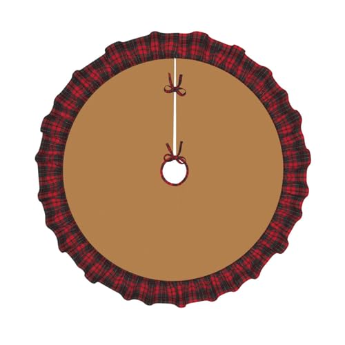 Weihnachtsbaum-Rock, einfarbig, braun, mit Gitterkanten, perfekt für Innen- und Außenbereich, Weihnachts- und Neujahrspartys, 121,9 cm Weihnachtsbaum-Rock, einfarbig, braun, mit Gitterkanten, perfekt für Innen- und Außenbereich, Weihnachts- und Neujahrspartys, 121,9 cm von SamLng