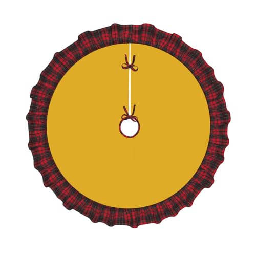 Weihnachtsbaum-Rock, einfarbig, goldfarben, mit Gitterkanten, perfekt für Innen- und Außenbereich, Weihnachts- und Neujahrspartys, 121,9 cm Weihnachtsbaum-Rock, einfarbig, goldfarben, mit Gitterkanten, perfekt für Innen- und Außenbereich, Weihnachts- und Neujahrspartys, 121,9 cm von SamLng