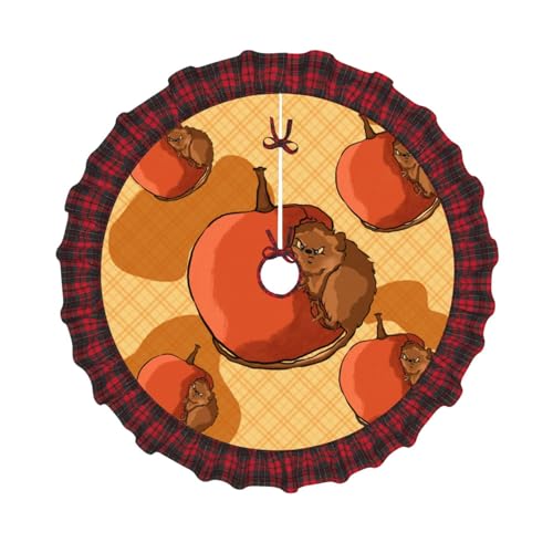 Weihnachtsbaum-Rock, niedlicher kleiner Hamster, mit Gitterkanten, perfekt für Innen- und Außenbereich, Weihnachts- und Neujahrspartys, 121,9 cm Weihnachtsbaum-Rock, niedlicher kleiner Hamster, mit Gitterkanten, perfekt für Innen- und Außenbereich, Weihnachts- und Neujahrspartys, 121,9 cm von SamLng