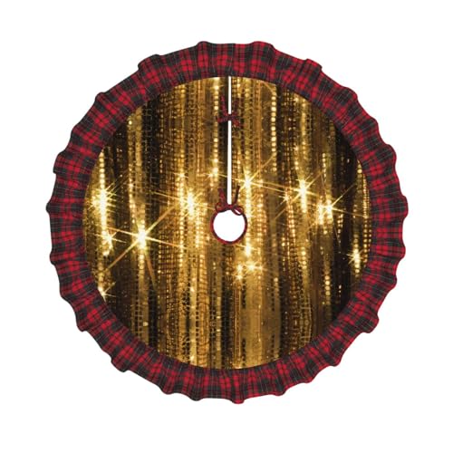 Weihnachtsbaum-Rock mit goldfarbenen Pailletten, glitzernd, mit Gitterkanten, perfekt für Innen- und Außenbereich, Weihnachts- und Neujahrspartys, 121,9 cm Weihnachtsbaum-Rock mit goldfarbenen Pailletten, glitzernd, mit Gitterkanten, perfekt für Innen- und Außenbereich, Weihnachts- und Neujahrspartys, 121,9 cm von SamLng