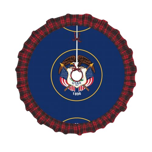 Weihnachtsbaumröcke, 121,9 cm, Utah-Flagge, Retro-Dekorationen für Zuhause und Büro, Gitter-Ornamente für Weihnachts- und Neujahrspartys Weihnachtsbaumröcke, 121,9 cm, Utah-Flagge, Retro-Dekorationen für Zuhause und Büro, Gitter-Ornamente für Weihnachts- und Neujahrspartys von SamLng