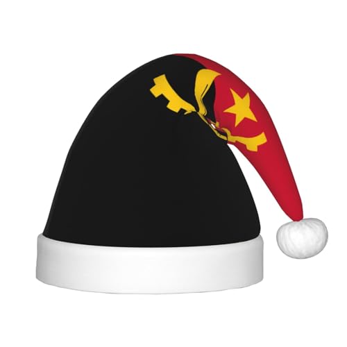 Weihnachtsmütze mit Angola-Flagge, klassische Weihnachtsmann- und Neujahrsparty-Kopfbedeckung, perfekt für Feiertage, Halloween von SamLng