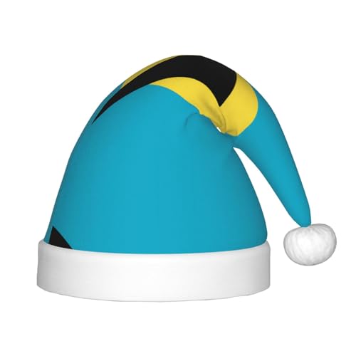 Weihnachtsmütze mit Flagge der Bahamas – klassische Weihnachtsmann- und Neujahrsparty-Kopfbedeckung – perfekt für Feiertage, Halloween von SamLng