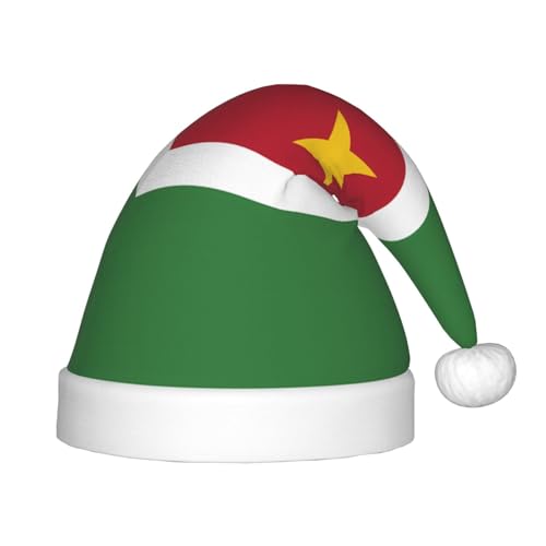 Weihnachtsmütze mit Flagge von Surinam, klassische Weihnachtsmann- und Neujahrsparty-Kopfbedeckung, perfekt für Feiertage, Halloween von SamLng