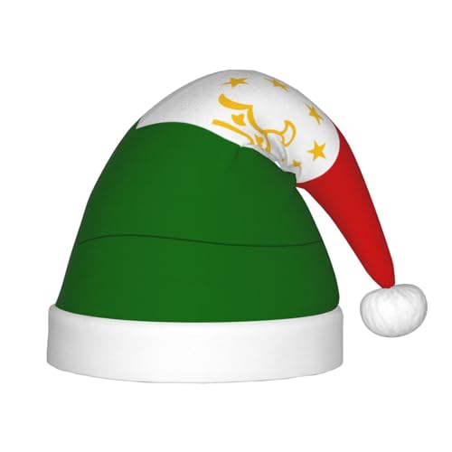 Weihnachtsmütze mit Flagge von Tadschikistan, klassische Weihnachtsmann- und Neujahrsparty-Kopfbedeckung, perfekt für Feiertage, Halloween von SamLng